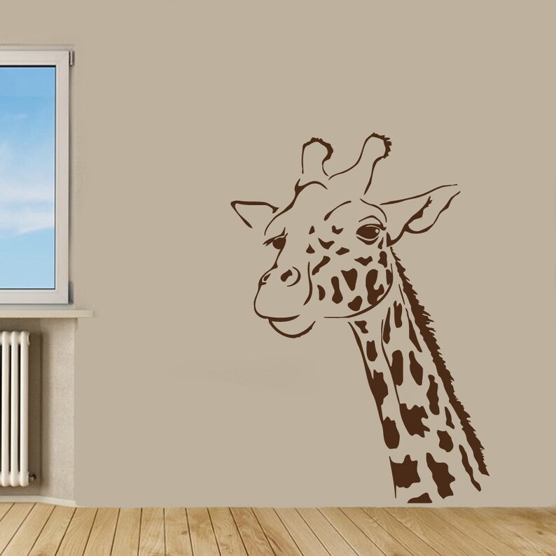 Giraffe Wall Decals Head Vinyl Sticker Living Room Decor Baby Kids Home Art Girl Nursery Kg361