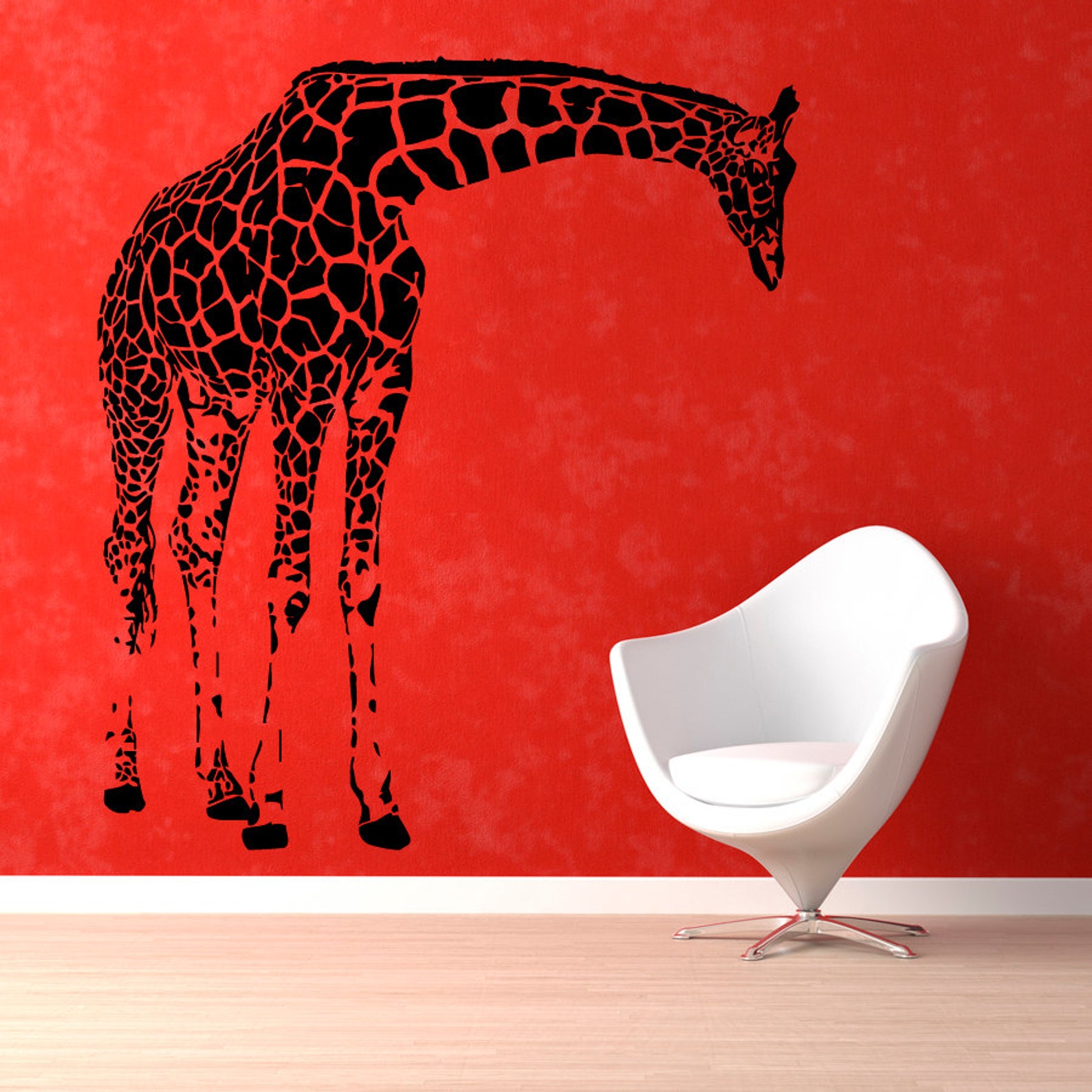 Giraffe Wall Decals Animals Vinyl Sticker Giraffe Decal Living Etsy