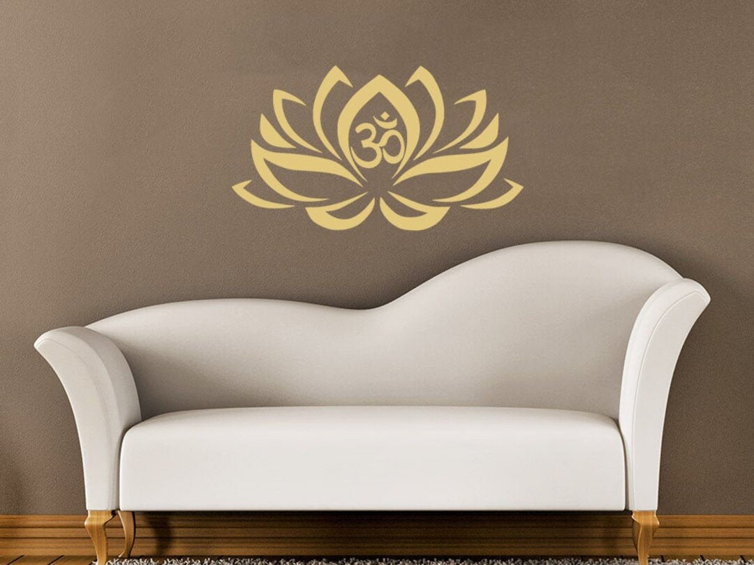 Mandala Wall Decal - Lotus Decor Bedroom - Yoga Wall Art Decoration ...