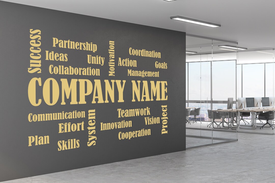 Large Custom Business Name Wall Decal, Cloud Motivational Words Vinyl