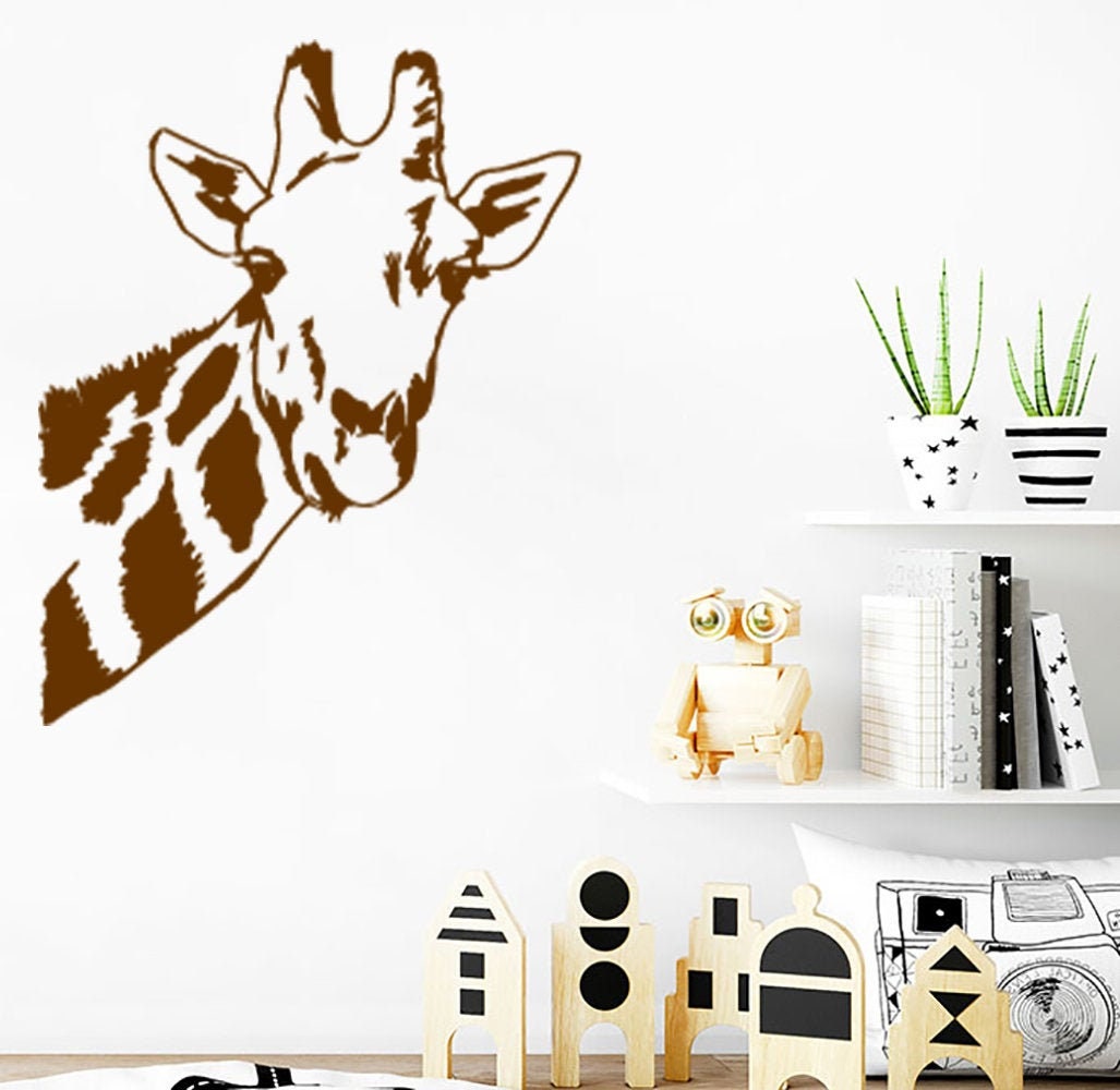 Giraffe Wall Decal Nursery Giraffe Head Vinyl Sticker Etsy
