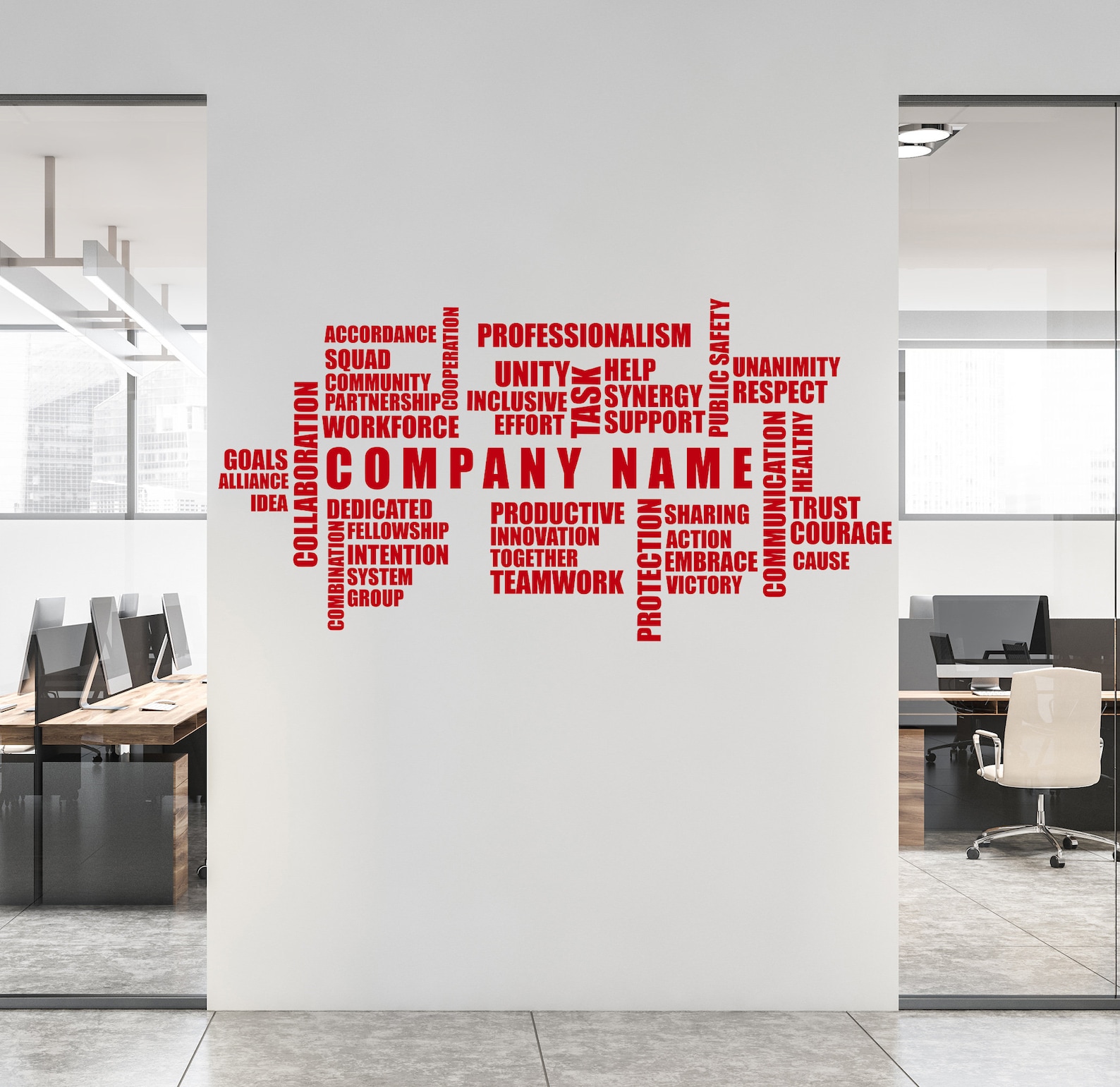 Large Custom Business Name Wall Decal Office Wall Decor Etsy