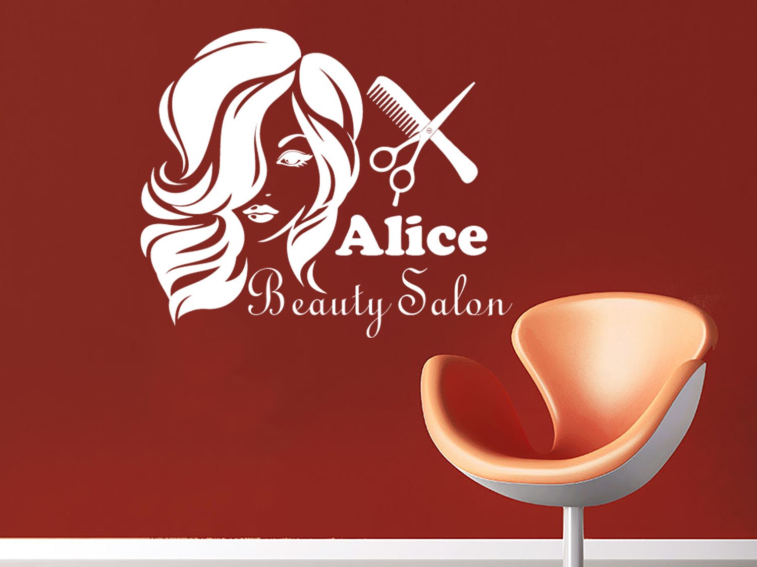 Beauty Hair Salon Wall Decals - Custom Name Logo Lettering - Vinyl ...