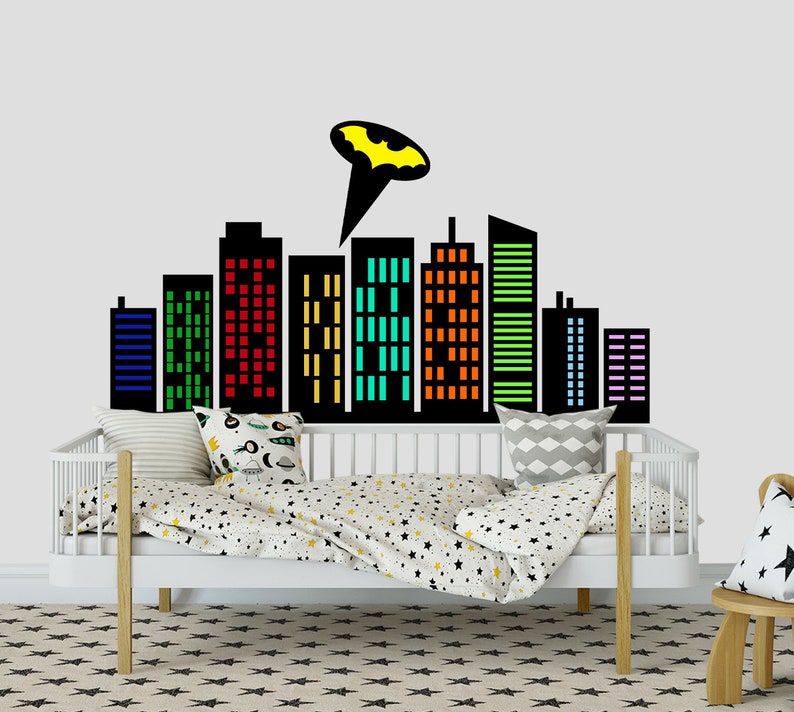 City Wall Decal Boy Room. Buildings Wall Sticker Nursery. Wall Etsy