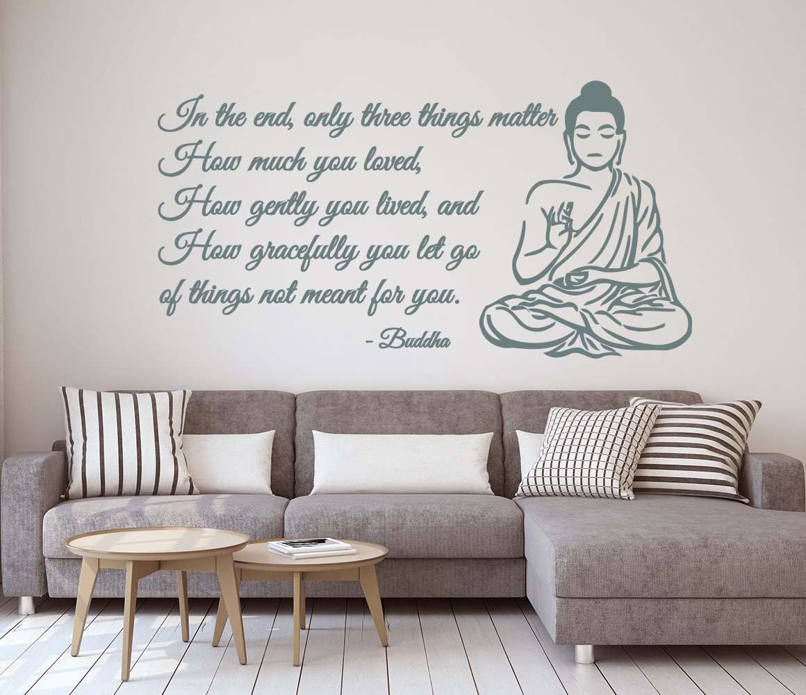 Buddha Wall Decals Quote Only Three Things Matter Yoga Gym Etsy
