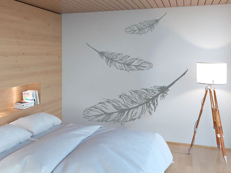 Feathers Wall Decals. Boho Feather Vinyl Sticker. Feathers Etsy