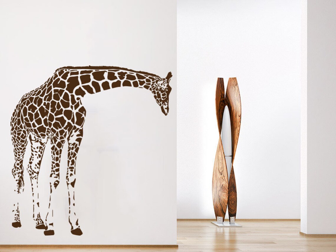 Giraffe Wall Decals Animals Vinyl Sticker Giraffe Decal Living Etsy