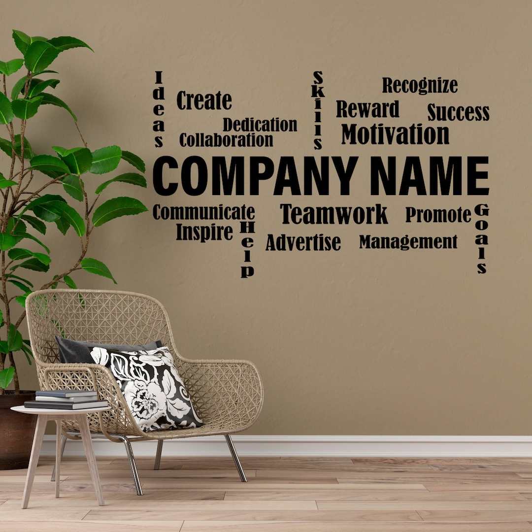 Large Custom Business Name Wall Decal, Motivational Vinyl Wall Decor