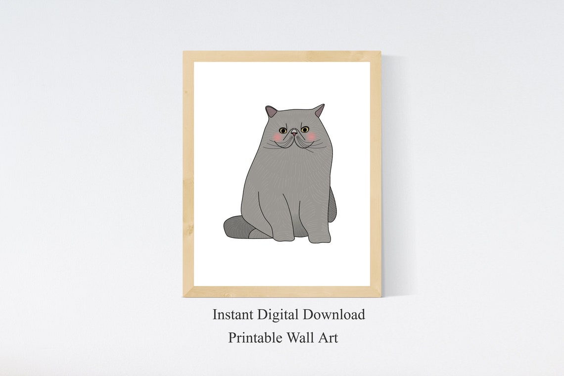Printable Persian Cat Wall Art Digital Cat Print Print at Etsy