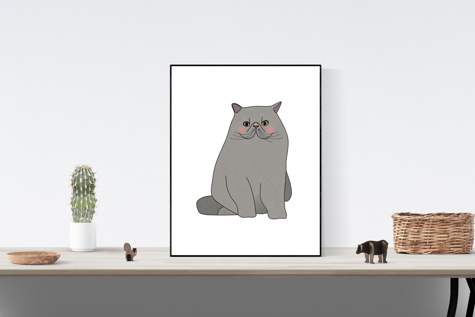 Printable Persian Cat Wall Art Digital Cat Print Print at Home Cat Art