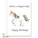 Printable Unicorn Happy Birthday Greeting Card - Cute Unicorn ...