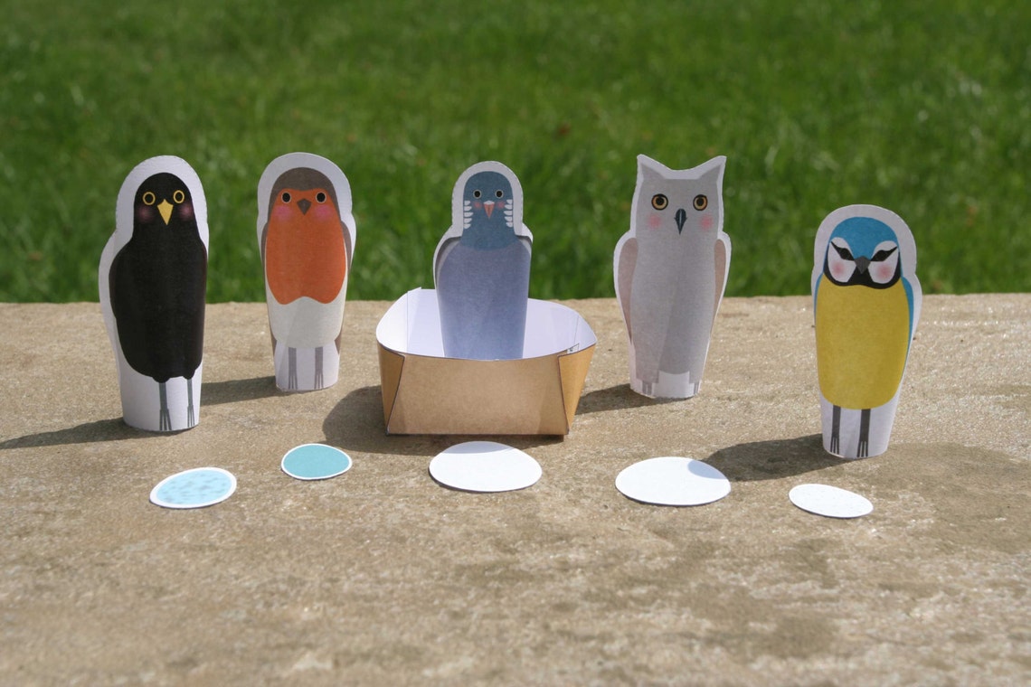 Printable Coloring Bird Finger Puppets, Bird Nature Study