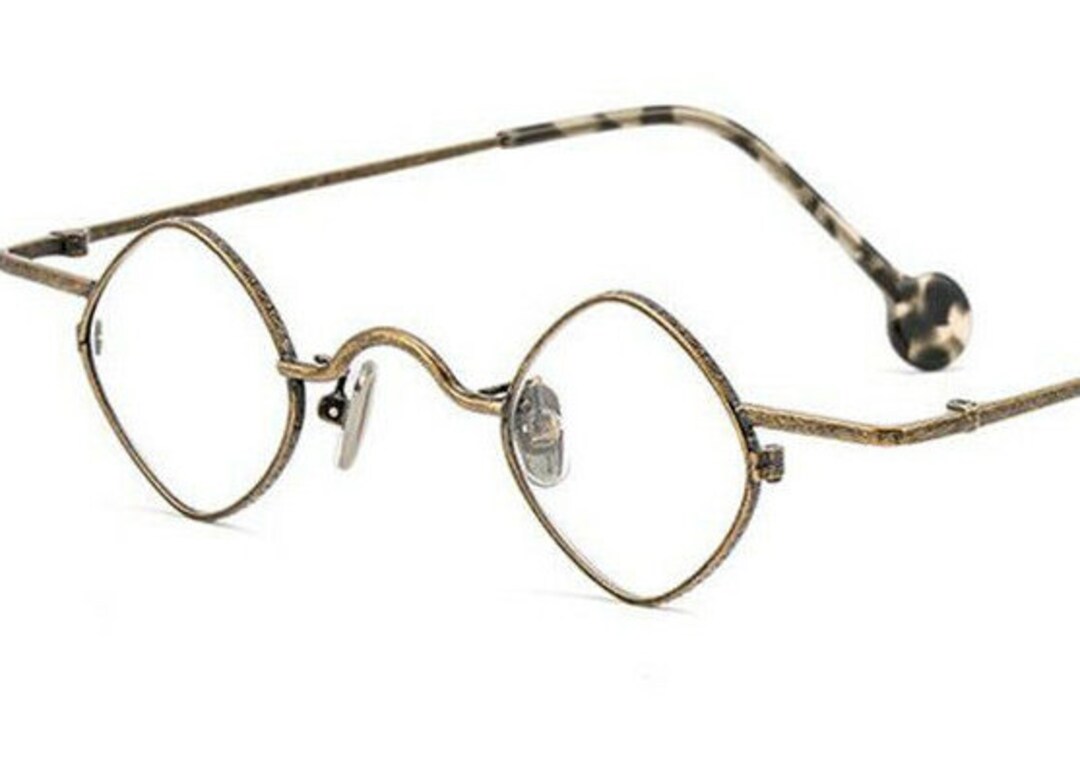Diamond Shaped Bronze Glasses Frames Unique Eyeglass Frames Etsy