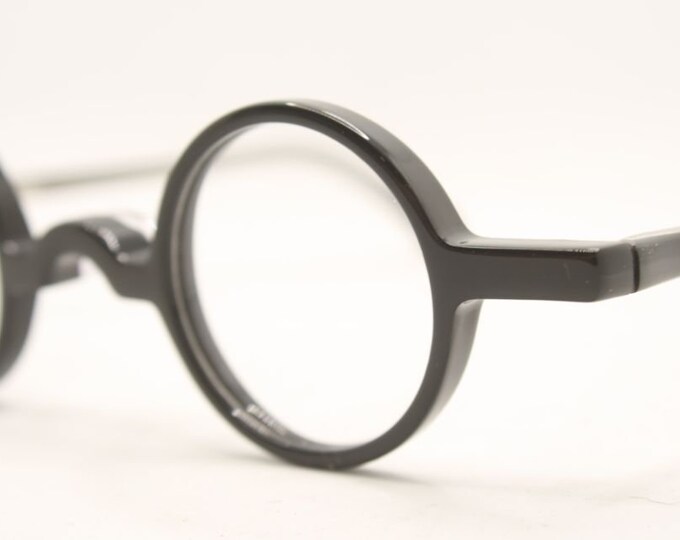 Classic Vintage Rectangular Wire Rim Eyeglasses - Black, Clear Lens, UV Protection, Extra Small - View #8