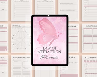 Law Of Attraction Journal Worksheets | Manifestation Journal | Shadow Work Journal | Gratitude Journal | Wellness Journal I 3 sizes