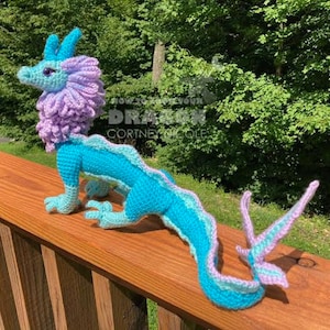 Blue Water Dragon US PDF Crochet Pattern (English)