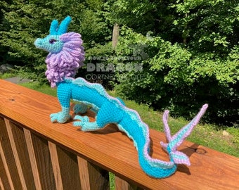 Blue Water Dragon US PDF Crochet Pattern (English)