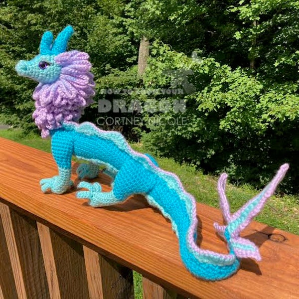 Blue Water Dragon US PDF Crochet Pattern (Anglais)