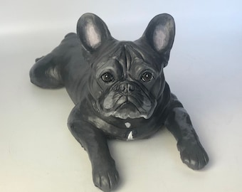 Pet Memorial, Clay Sculpture, Pet Portrait, Dog Memorial, Custom Dog Sculpture, French Bulldog, Custom Pet Sculpture, Pet Loss gifts, Custom