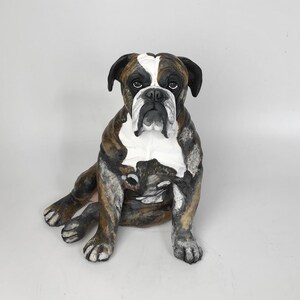 Urna de bulldog inglés personalizada, urna de bulldog personalizada, retrato de mascota personalizado, monumento conmemorativo de mascota, estatua de bulldog inglés, retrato de perro, escultura de arcilla,