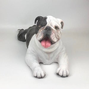 English Bulldog, Pet Memorial, Pet Portrait, Dog Portrait, Dog Art, Gifts for Dog Lovers, Clay Sculpture, Dog Memorial, Dog Sculpture,