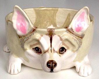 Ceramic Dog Bowl, Personalized Dog Bowl, Husky Dog Bowl Ceramic, Personalised Dog Bowls, Gifts for Dog Lovers, Pet Gift, Custom Dog Bowl