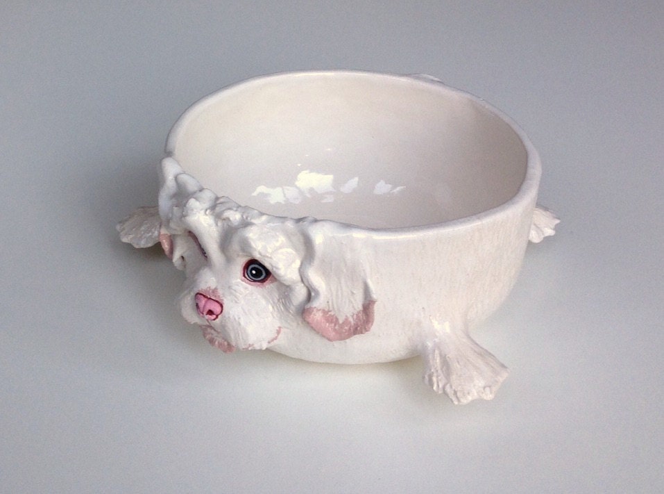 Personalized Dog Bowl Cockapoo Ceramic Dog Bowl Personalised Etsy