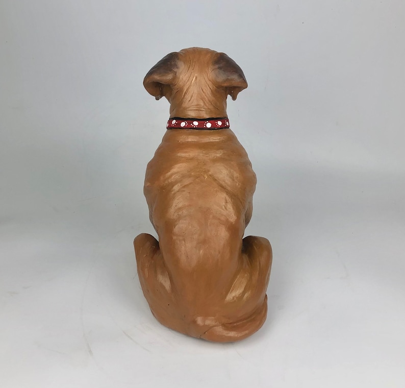 Dogue de Bordeaux Urn, French Mastiff, Pet Memorial, Pet Portrait, Dog Portrait, Dog Art, Gifts for Dog Lovers, Clay Sculpture, Dog Memorial image 3