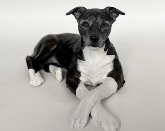 Custom Clay Pet Memorial Sculpture: Dog Portrait, Pet Loss Gift