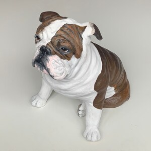 Pet Portrait Custom, Pet Memorial, Dog Urn, English Bulldog Statue, English Bulldog Art, Dog Portrait, Gifts for Dog Lovers, Clay Sculpture, image 6