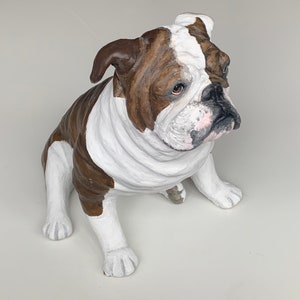 Pet Portrait Custom, Pet Memorial, Dog Urn, English Bulldog Statue, English Bulldog Art, Dog Portrait, Gifts for Dog Lovers, Clay Sculpture, image 9