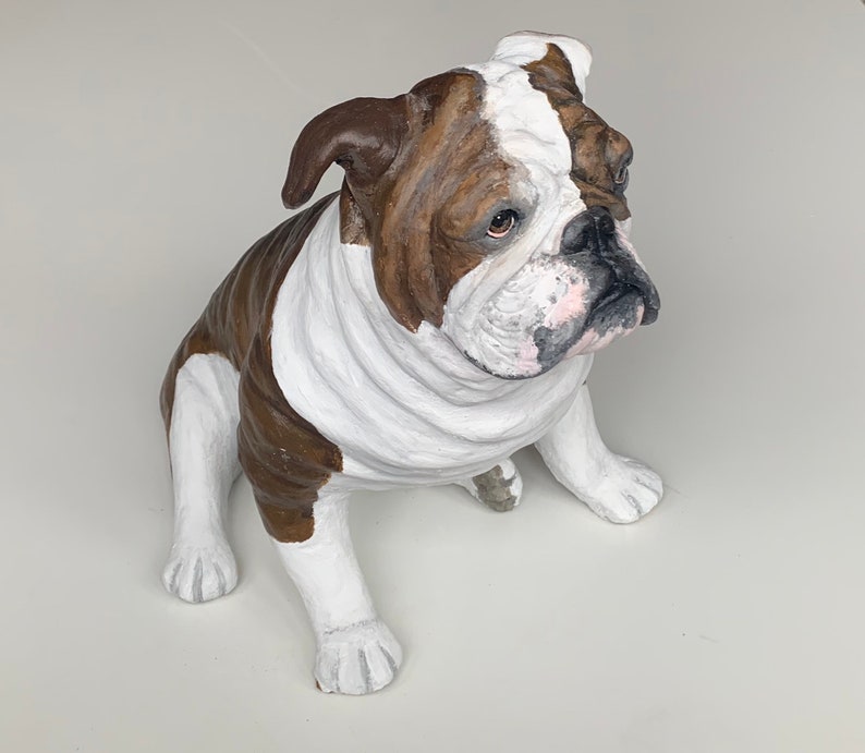 Pet Portrait Custom, Pet Memorial, Dog Urn, English Bulldog Statue, English Bulldog Art, Dog Portrait, Gifts for Dog Lovers, Clay Sculpture, image 9