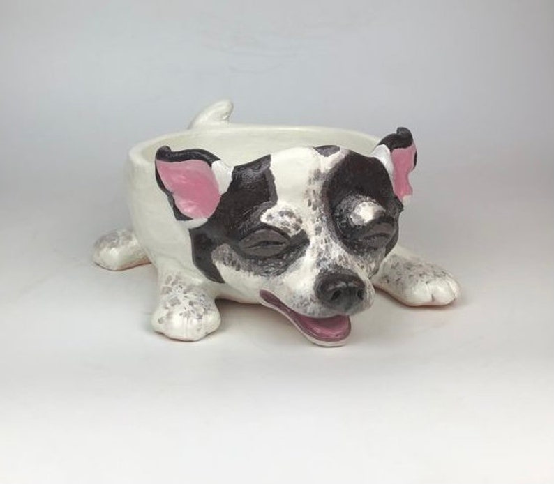 Ceramic Dog Bowl, Personalized Dog Bowl, Chihuahua Dog Bowl Ceramic, Personalised Dog Bowls, Gifts for Dog Lovers, Pet Gift, Custom Dog Bowl image 2
