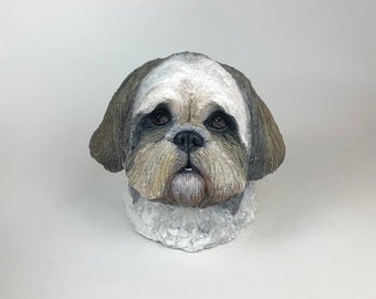 Custom Clay Pet Memorial Urn: Dog Head Bust