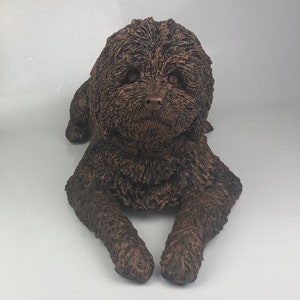 Pet Memorial, Clay Sculpture, Pet Portrait, Dog Sculpture, Dog Memorial, Custom Dog Sculpture, Custom Pet Portrait, Pet Sculpture with Toy