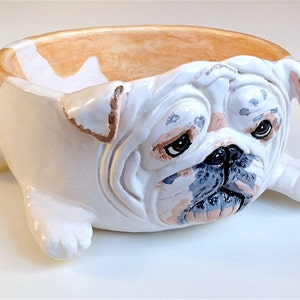 English Bulldog Ceramic Dog Bowl, Personalized Dog Bowl, Personalised Dog Bowl, Gifts for Dog Lovers, Pet Gift, Custom Dog Bowl, Large image 2