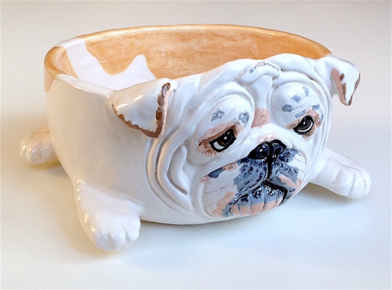 English Bulldog Ceramic Dog Bowl, Personalized Dog Bowl, Personalised Dog Bowl, Gifts for Dog Lovers, Pet Gift, Custom Dog Bowl, Large image 2