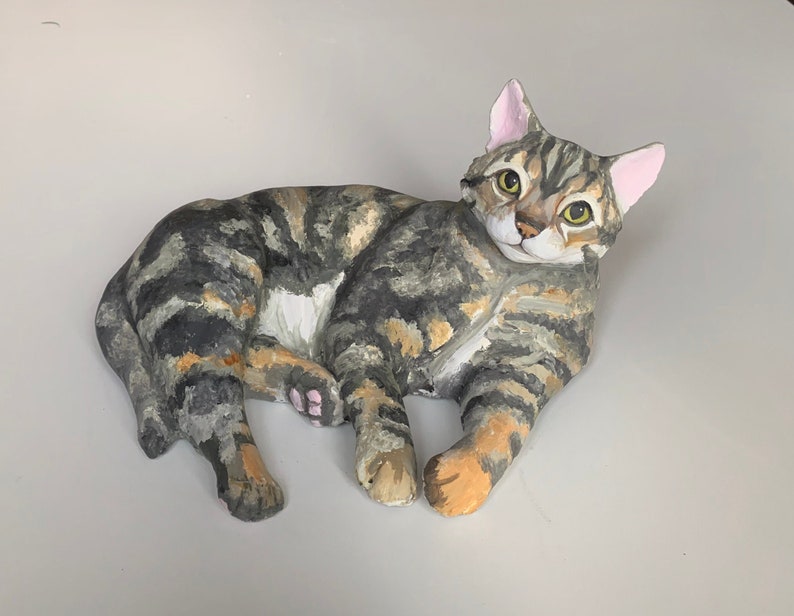 Custom Cat sculpture, Cat statue, Clay sculpture, cat memorial sculpture, cat portrait sculpture, Pet Portrait, Pet Memorial, image 1