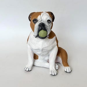 English Bulldog, Pet Memorial, Urn, Clay Sculpture, Bulldog Statue, Pet Portrait, Dog Memorial, Custom Dog Sculpture, English Bulldog Statue