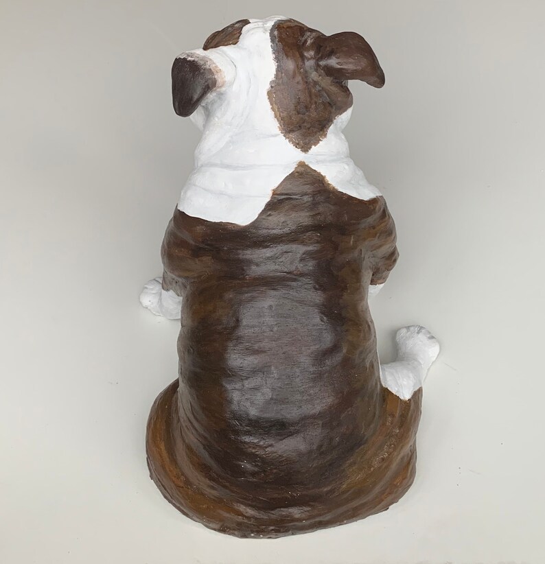 Pet Portrait Custom, Pet Memorial, Dog Urn, English Bulldog Statue, English Bulldog Art, Dog Portrait, Gifts for Dog Lovers, Clay Sculpture, image 7