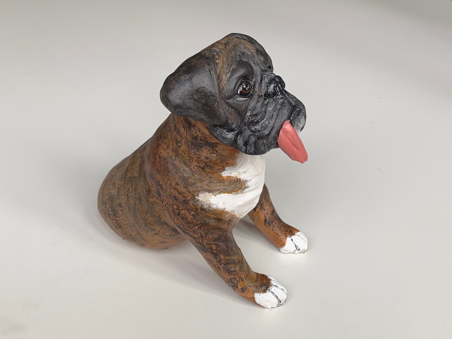 Boxer Dog Statue Clay Sculpture Boxer Dog Art Pet Memorial Etsy