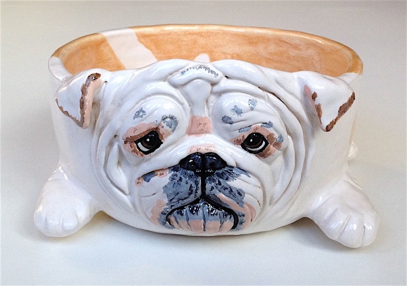 English Bulldog Ceramic Dog Bowl, Personalized Dog Bowl, Personalised Dog Bowl, Gifts for Dog Lovers, Pet Gift, Custom Dog Bowl, Large image 5