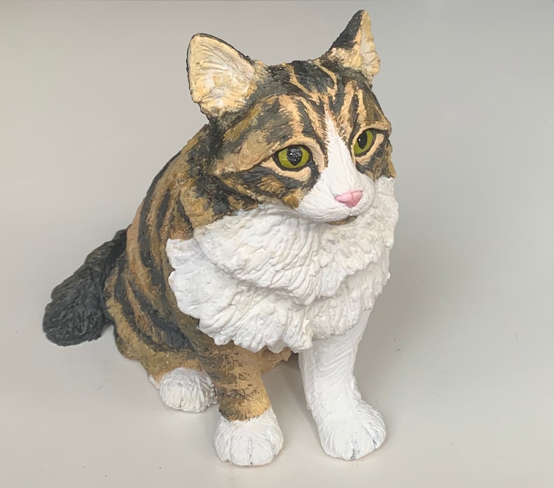 Custom Cat Sculpture: Clay Pet Memorial Portrait - Etsy