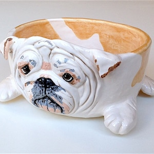 English Bulldog Ceramic Dog Bowl, Personalized Dog Bowl, Personalised Dog Bowl, Gifts for Dog Lovers, Pet Gift, Custom Dog Bowl, Large image 3