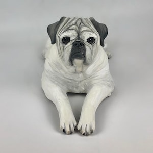Pug Urn, Pet Memorial, Pet Portrait Custom, Pug, Dog Portrait, Dog Art, Gifts for Dog Lovers, Clay Sculpture, Dog Memorial, Pug Sculpture
