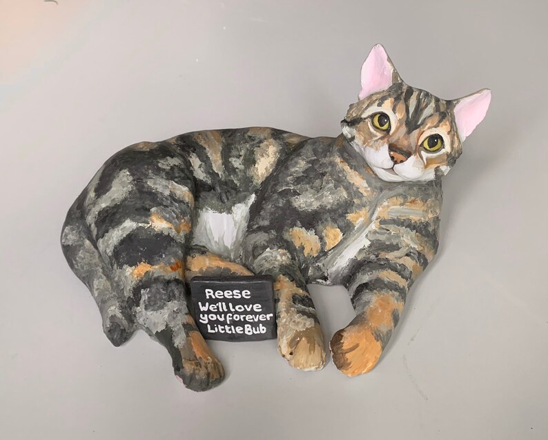 Custom Cat sculpture, Cat statue, Clay sculpture, cat memorial sculpture, cat portrait sculpture, Pet Portrait, Pet Memorial, image 3