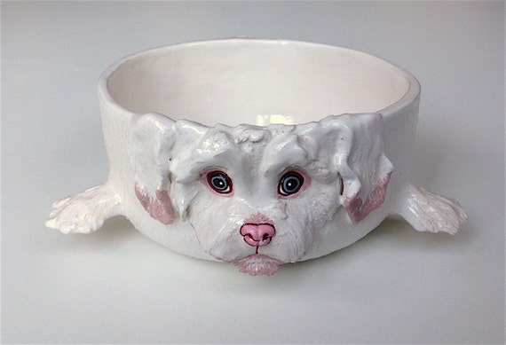 Pet Portrait Dog Bowls Personalised Bowl Custom Bowl Dog Bowl Cockapoo Pet Bowl Personalized Bowl Ceramic Bowl Ceramic Dog Bowl