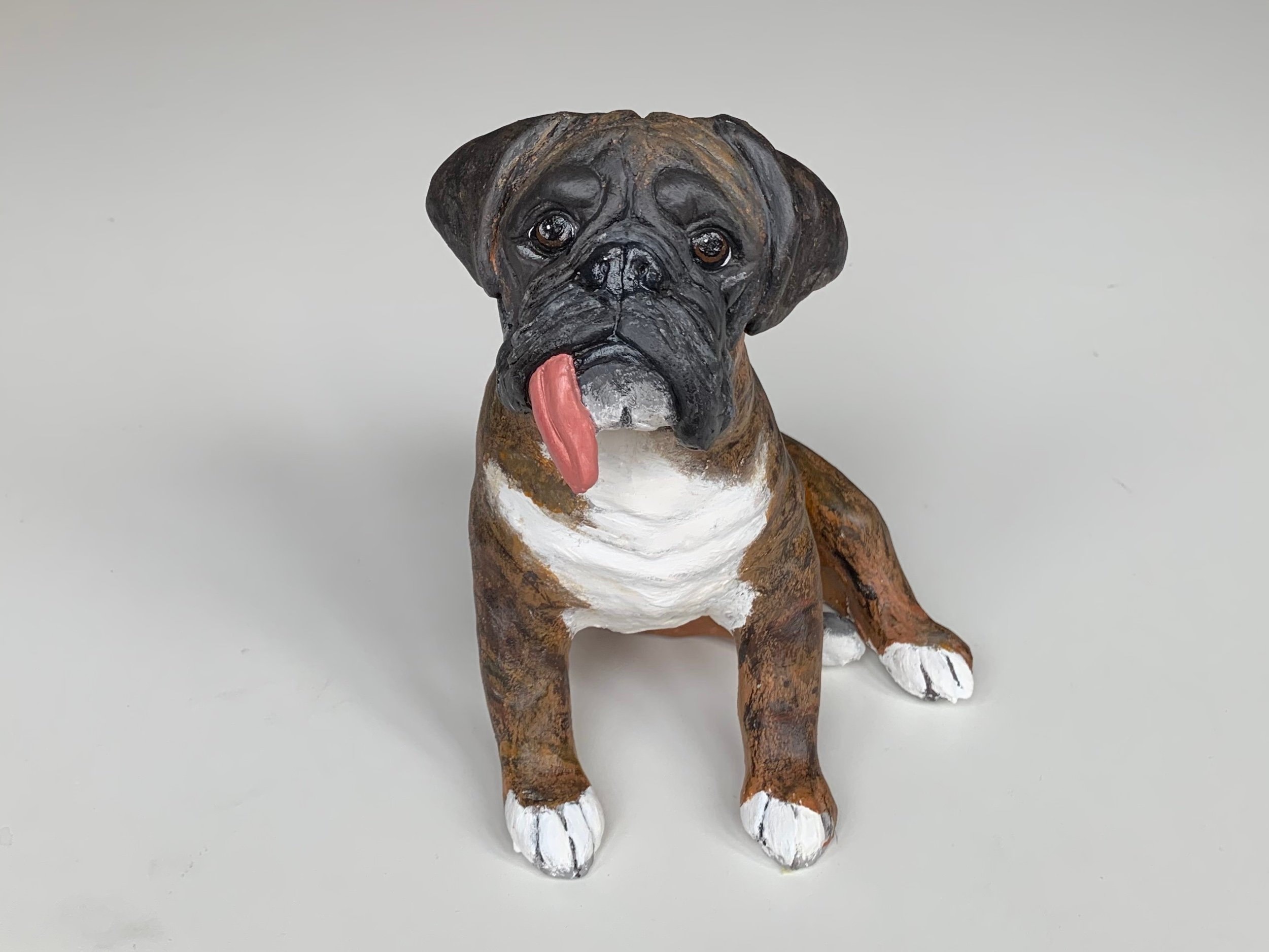 Boxer Dog Statue Clay Sculpture Boxer Dog Art Pet Memorial Etsy UK