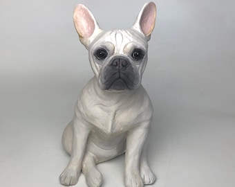 Custom French Bulldog Urn: Hand Sculpted Pet Memorial Statue