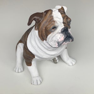 Pet Portrait Custom, Pet Memorial, Dog Urn, English Bulldog Statue, English Bulldog Art, Dog Portrait, Gifts for Dog Lovers, Clay Sculpture, image 4